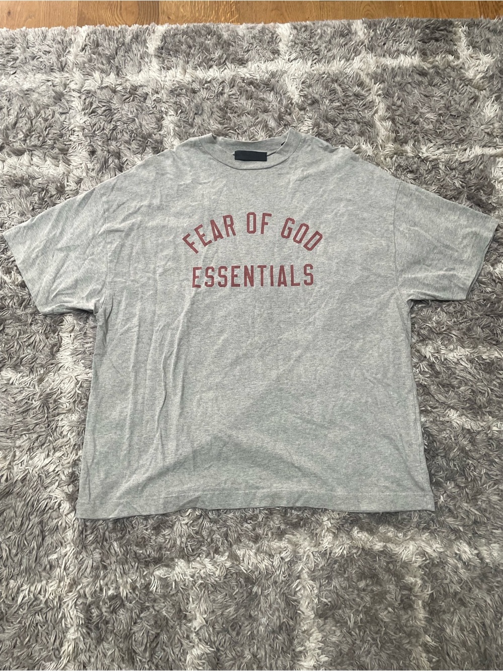 Authentic Fear of God Essentials Graphic Print Crew Neck T-Shirt in Heather Grey